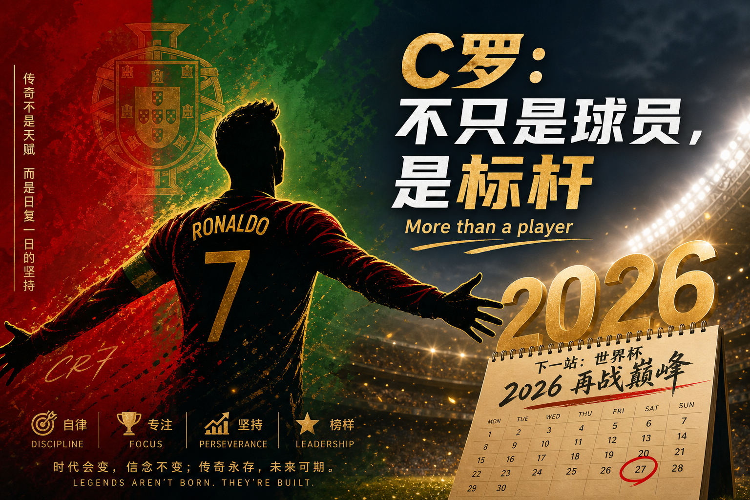 C 罗 41 岁仍战世界杯 — 精神标杆主题配图